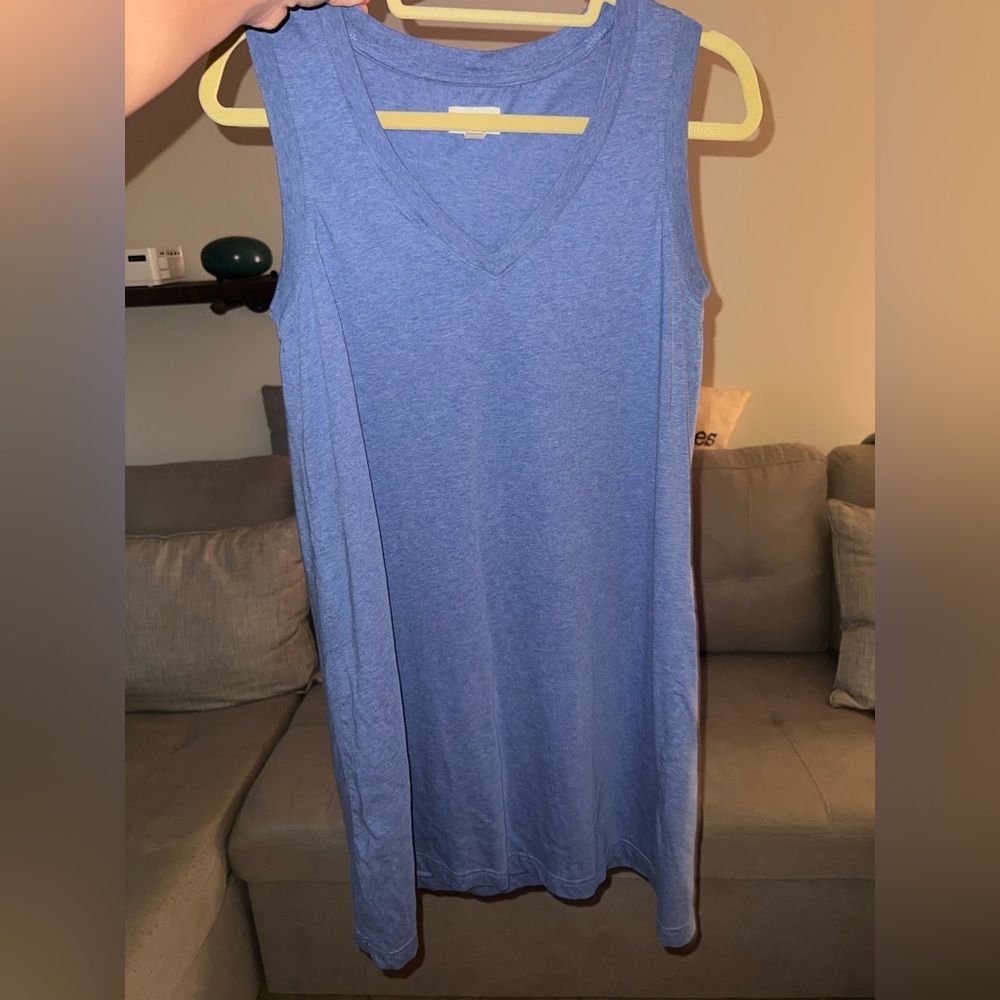 ‼️NWT: Pact Organic Women's Wedgewood Heather Softspun A-Line Tank Dress - S - Picture 2 of 4
